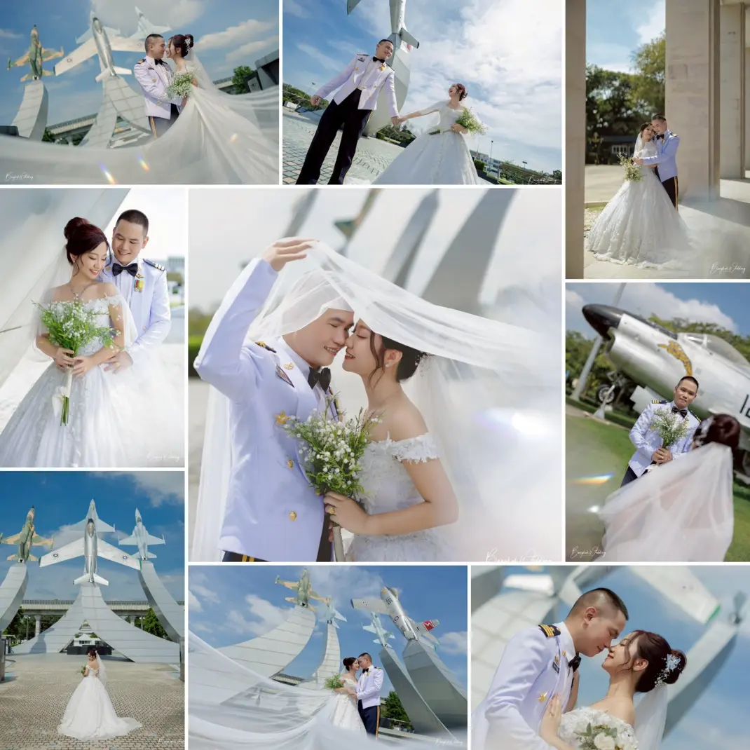 ถ่ายพรีเวดดิ้งสุดพิเศษที่อุทยานการบินกองทัพอากาศ สำหรับเจ้าหน้าที่ทหารอากาศ มุมสวย เครื่องบินจริง และบรรยากาศส่วนตัว